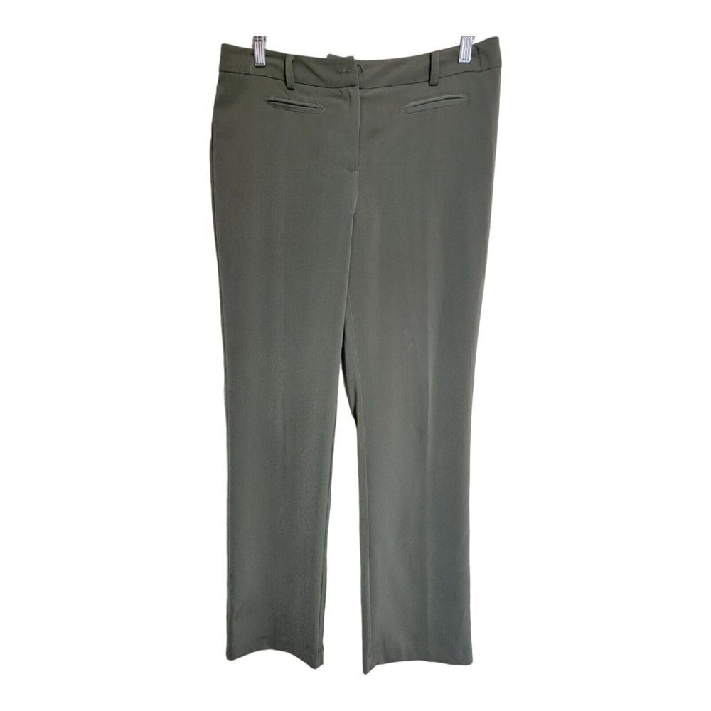 Chico's Wm's Green Slinky Pants Sz 1 Pockets